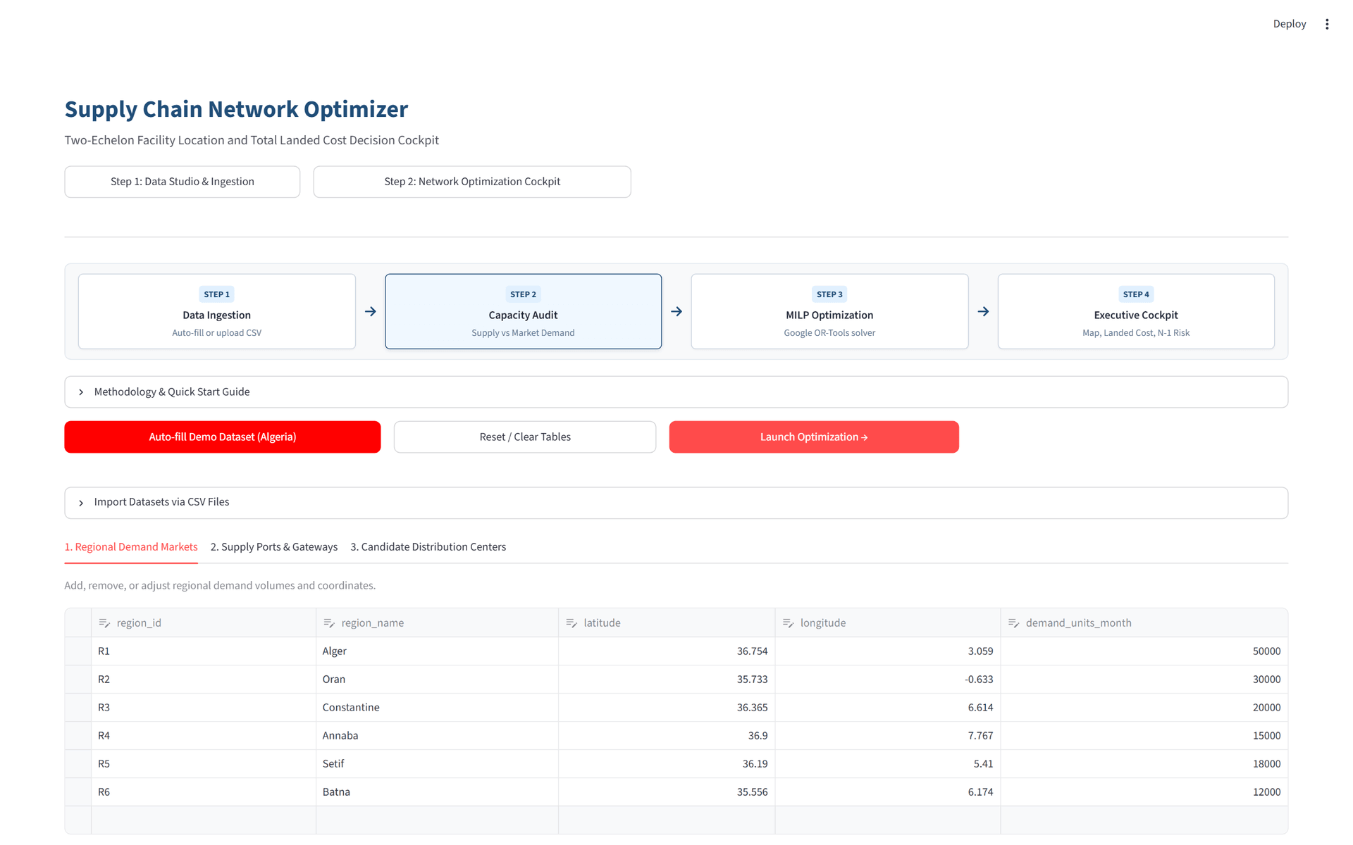RouteZone: Two-Echelon Facility Location Optimization preview 3
